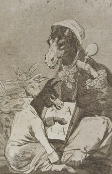 Asno maestro de los Caprichos de Goya en el curso de contratación con la administración pública